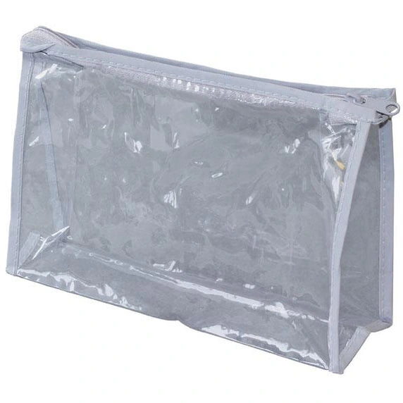 CLEAR VINYL ZIPPER POUCH 8 X 5 X 2.375 IN